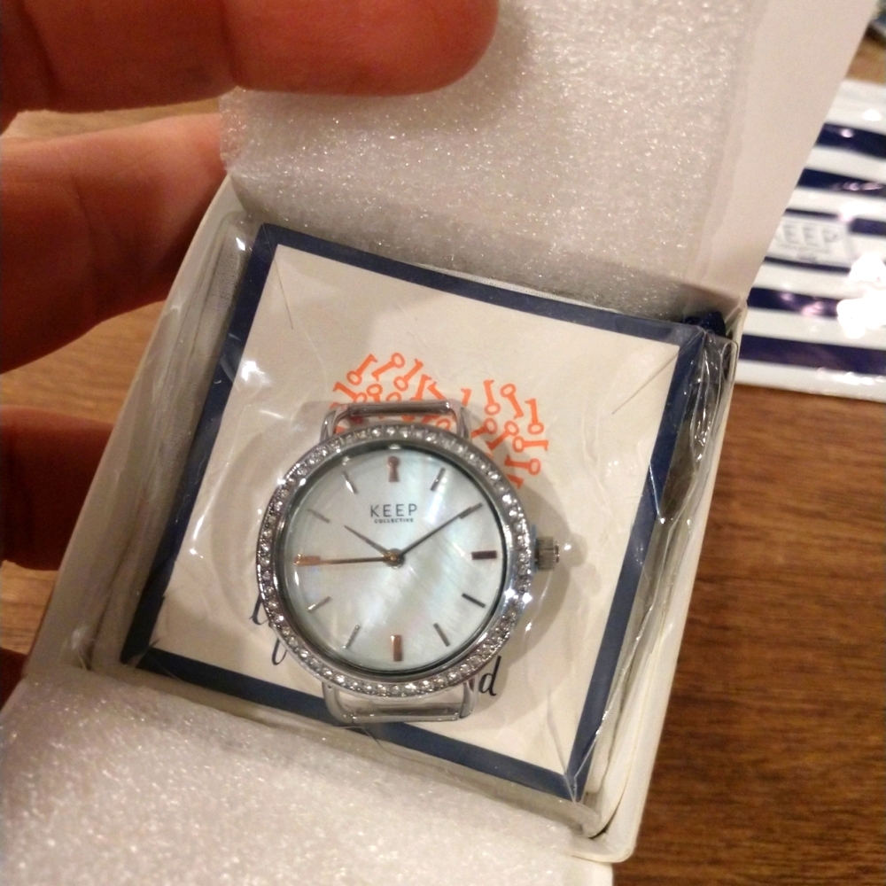 Keep Collective silver pave round watch face